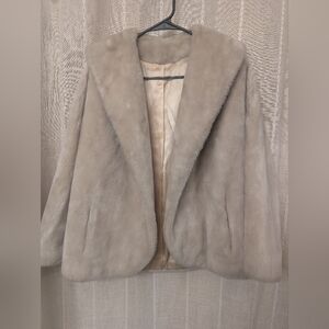 Women's Faux Fur Jacket - Light Beige